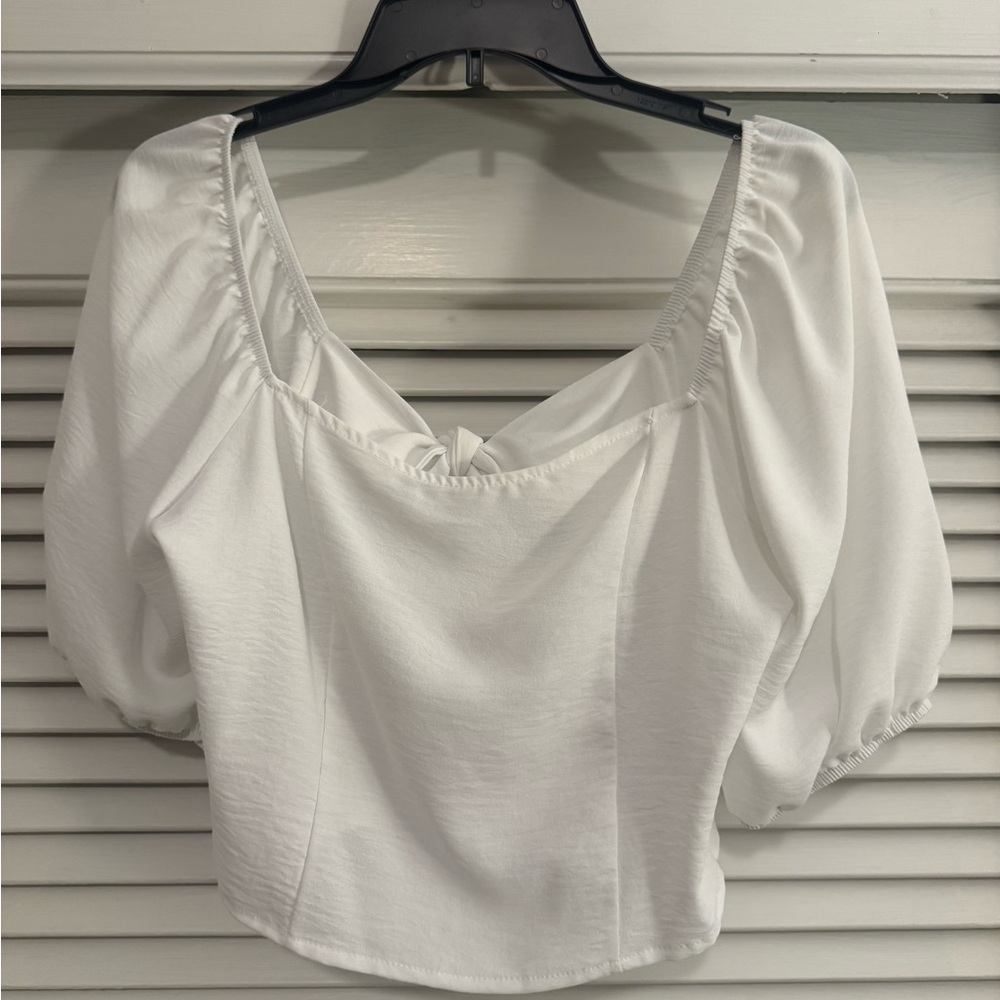 Altar'd State White Puff Sleeve Blouse